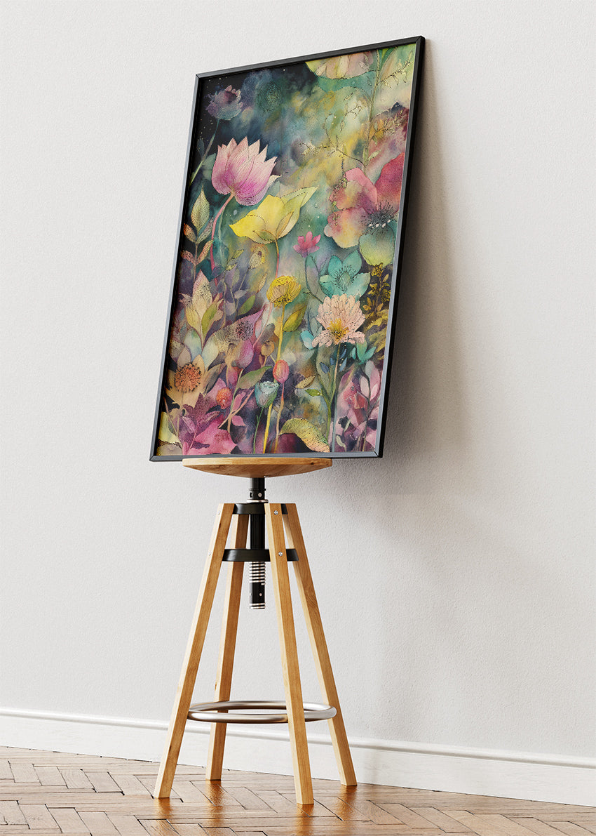 Colorful Botanical Garden Abstract Canvas & Poster Print – AI PRINT LAB