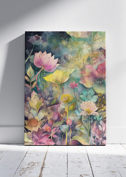 Colorful Botanical Garden Abstract Canvas & Poster Print – AI PRINT LAB