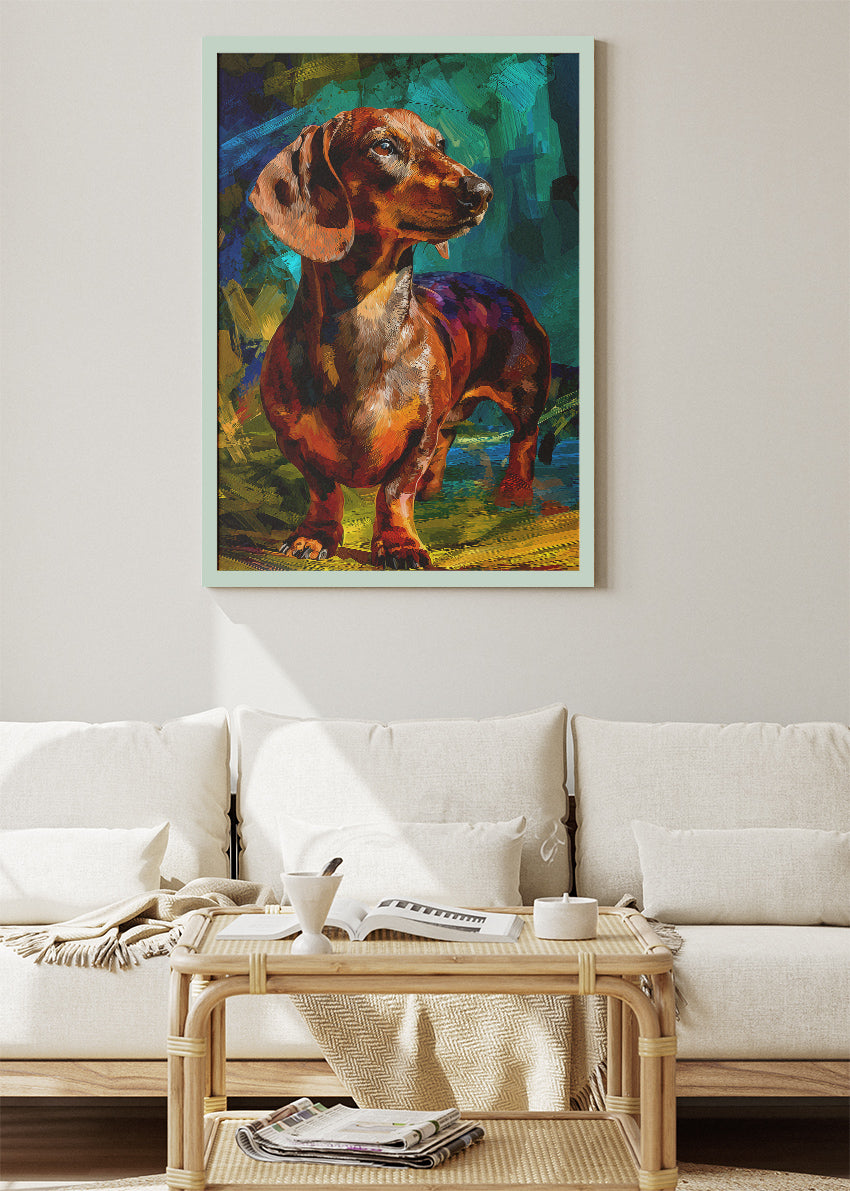 Colorful Dachshund Dog Canvas & Poster Print – AI PRINT LAB
