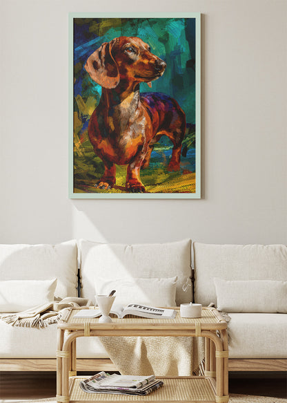 Colorful Dachshund Dog Canvas & Poster Print – AI PRINT LAB