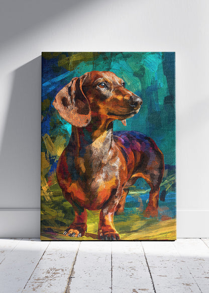 Colorful Dachshund Dog Canvas & Poster Print – AI PRINT LAB
