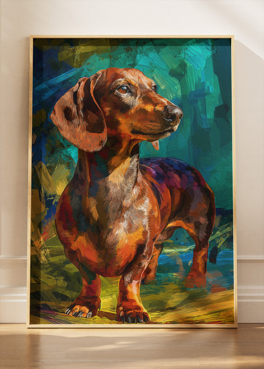 Colorful Dachshund Dog Canvas & Poster Print – AI PRINT LAB