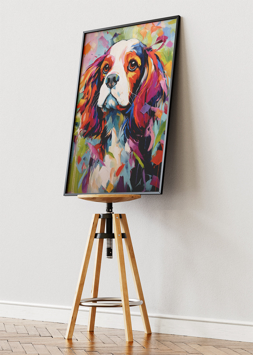 Colorful Dog Portrait Canvas Print & Poster – Modern Pet Wall Art