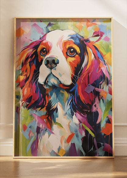 Colorful Dog Portrait Canvas Print & Poster – Modern Pet Wall Art