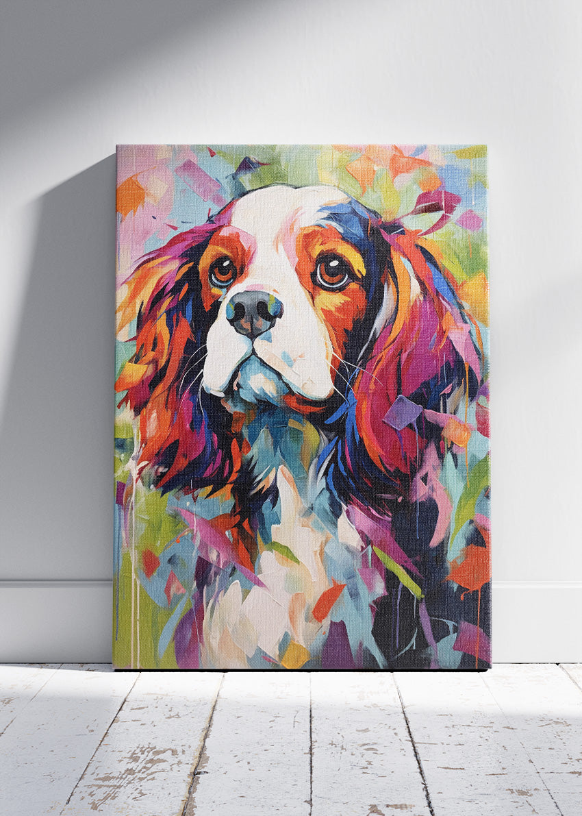 Colorful Dog Portrait Canvas Print & Poster – Modern Pet Wall Art