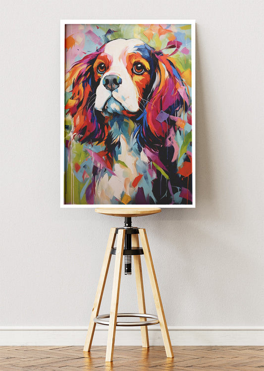 Colorful Dog Portrait Canvas Print & Poster – Modern Pet Wall Art