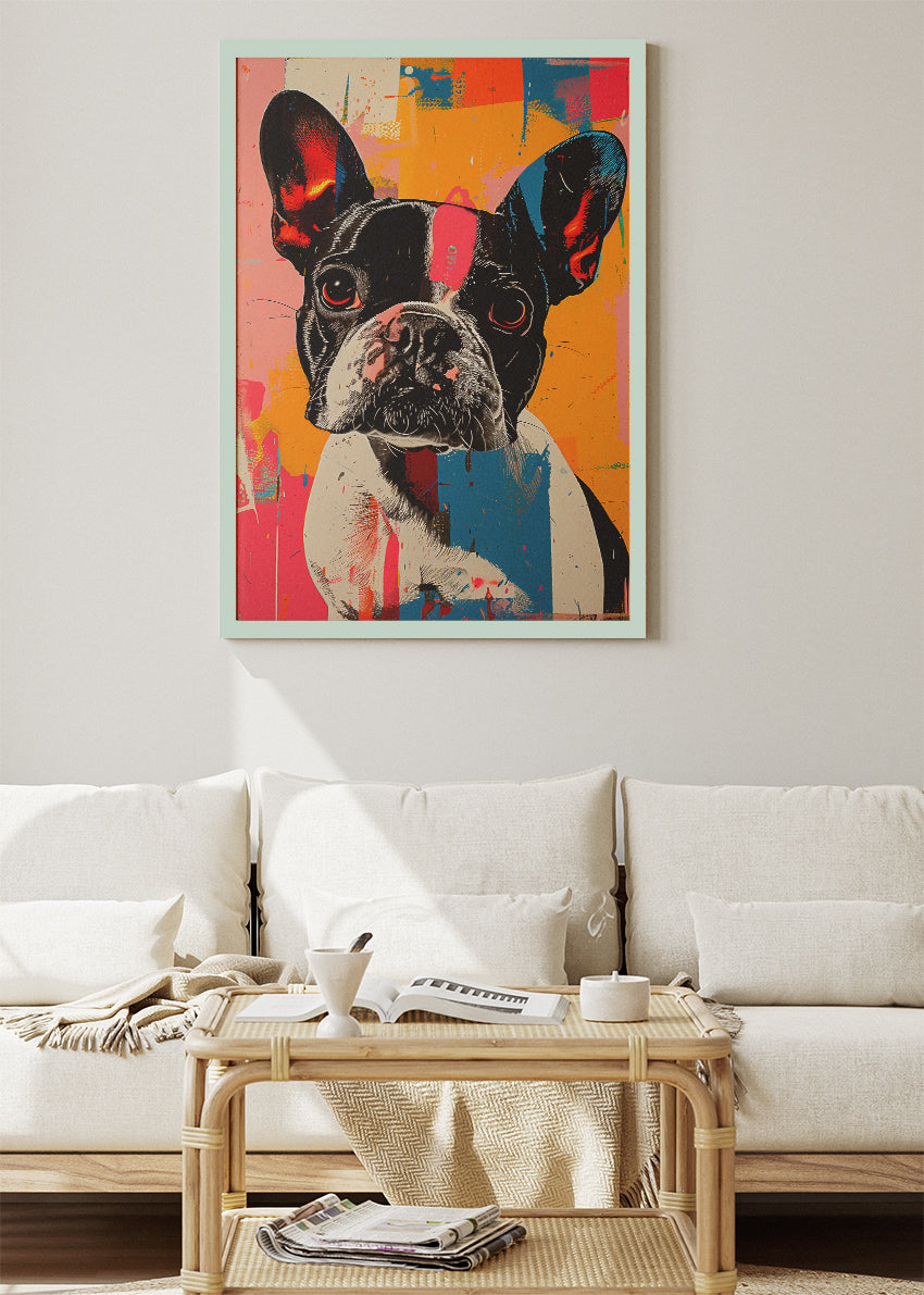 Colorful French Bulldog Pop Art Canvas & Poster Print – AI PRINT LAB