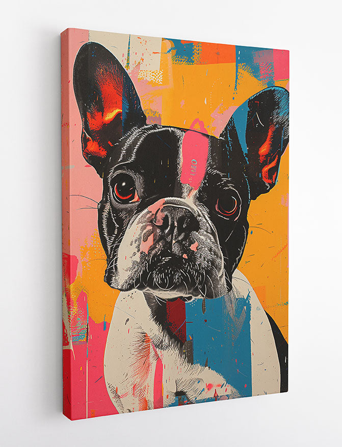 Colorful French Bulldog Pop Art Poster & Canvas Print – T1007 – AiPrintLab