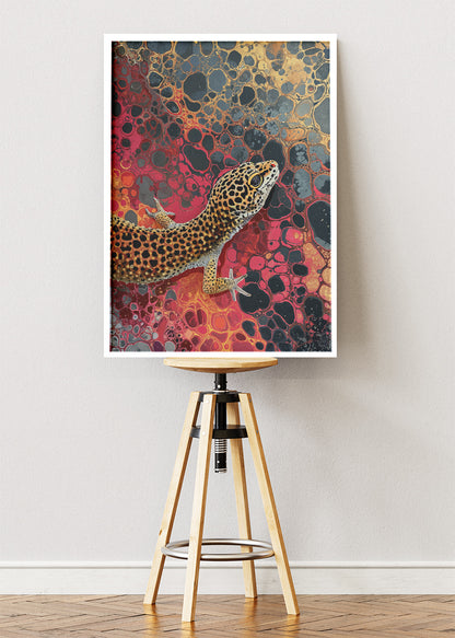 Colorful Gecko Abstract Texture Canvas & Poster Print – AI PRINT LAB