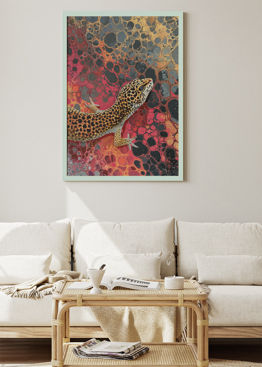 Colorful Gecko Abstract Texture Canvas & Poster Print – AI PRINT LAB