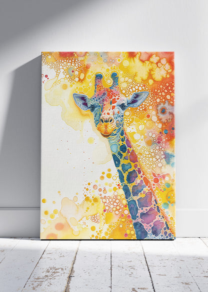 Colorful Giraffe Art Print & Canvas – Vibrant Abstract Giraffe Wall Art