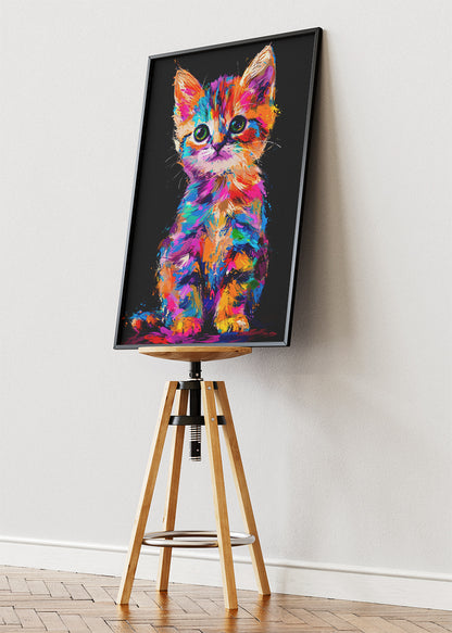 Colorful Kitten Canvas Print & Poster – Vibrant Cat Wall Art