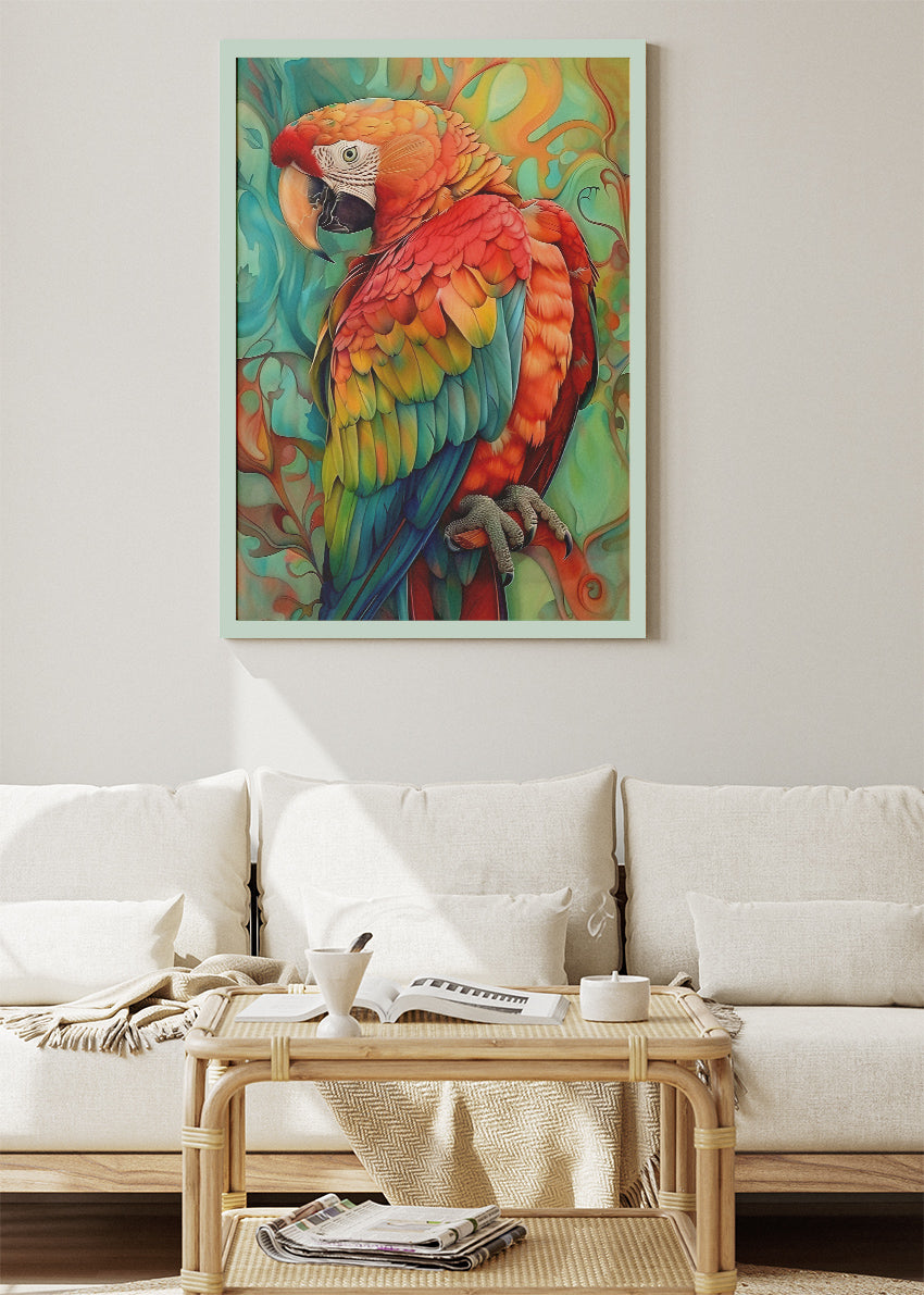 Colorful Macaw Parrot Canvas Print & Poster – Tropical Bird Wall Art