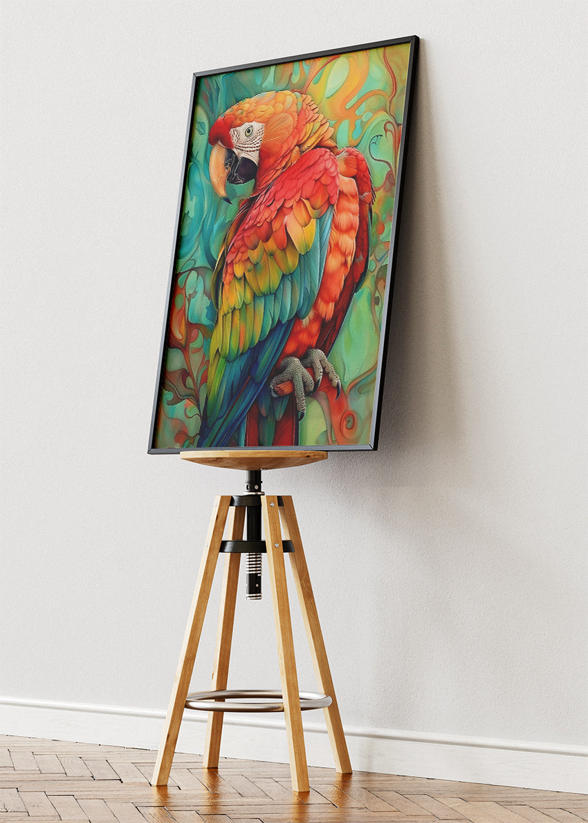 Colorful Macaw Parrot Canvas Print & Poster – Tropical Bird Wall Art