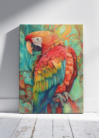 Colorful Macaw Parrot Canvas Print & Poster – Tropical Bird Wall Art