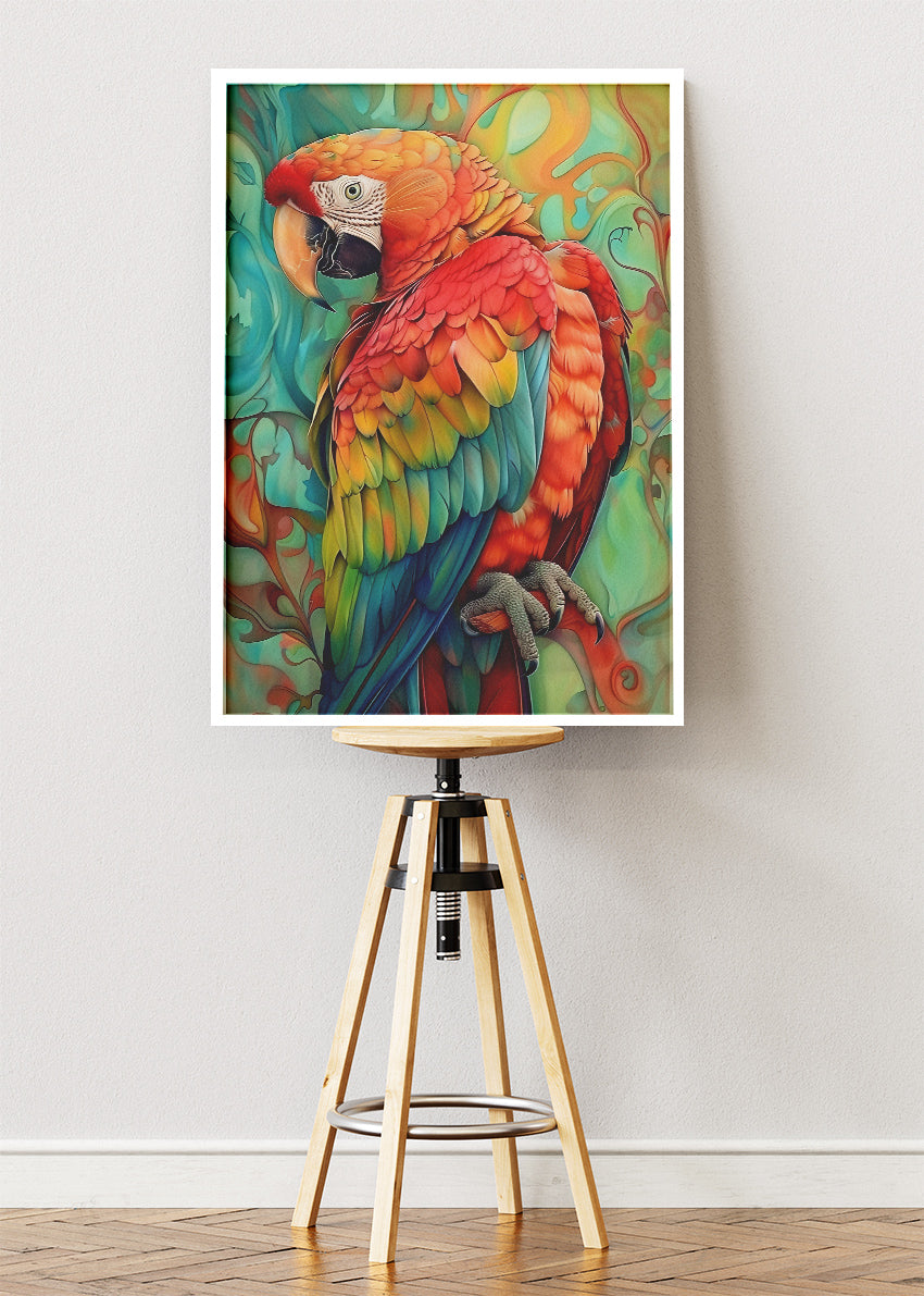 Colorful Macaw Parrot Canvas Print & Poster – Tropical Bird Wall Art
