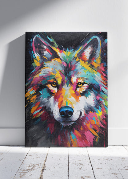 Colorful Wolf Canvas Print & Poster – Vibrant Wildlife Wall Art