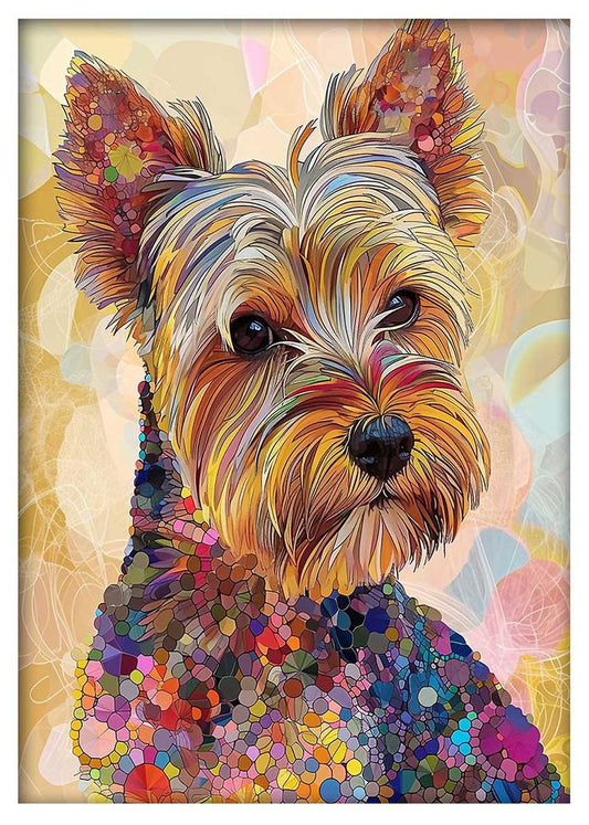Colorful Yorkie Portrait Canvas Art & Poster – T628 – AiPrintLab