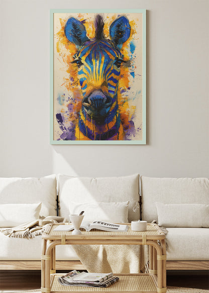 Colorful Zebra Wall Art Print & Canvas – Vibrant Abstract Wildlife Artwork