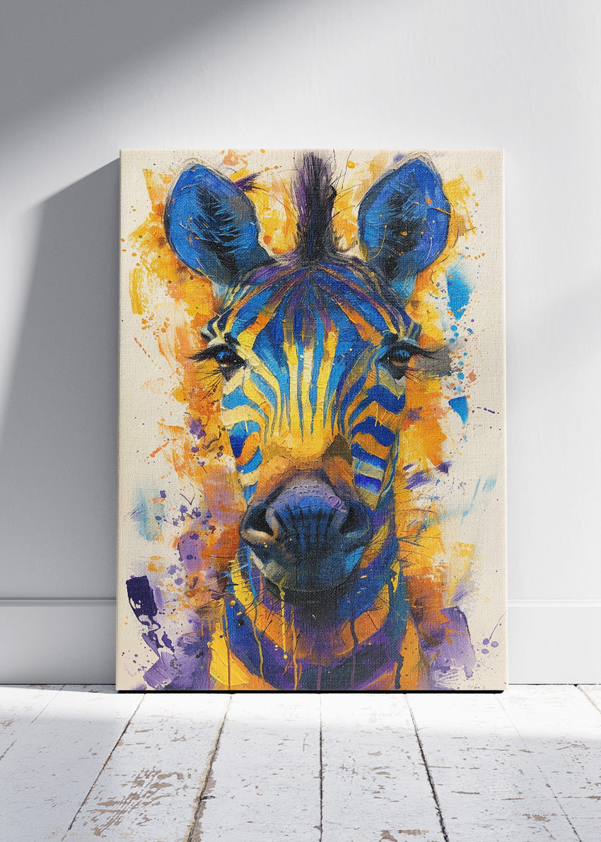 Colorful Zebra Wall Art Print & Canvas – Vibrant Abstract Wildlife Artwork