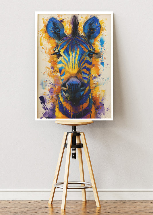 Colorful Zebra Wall Art Print & Canvas – Vibrant Abstract Wildlife Artwork