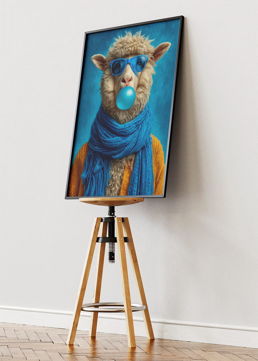 Cool Sheep Canvas Print & Poster – Funny Modern Animal Wall Art
