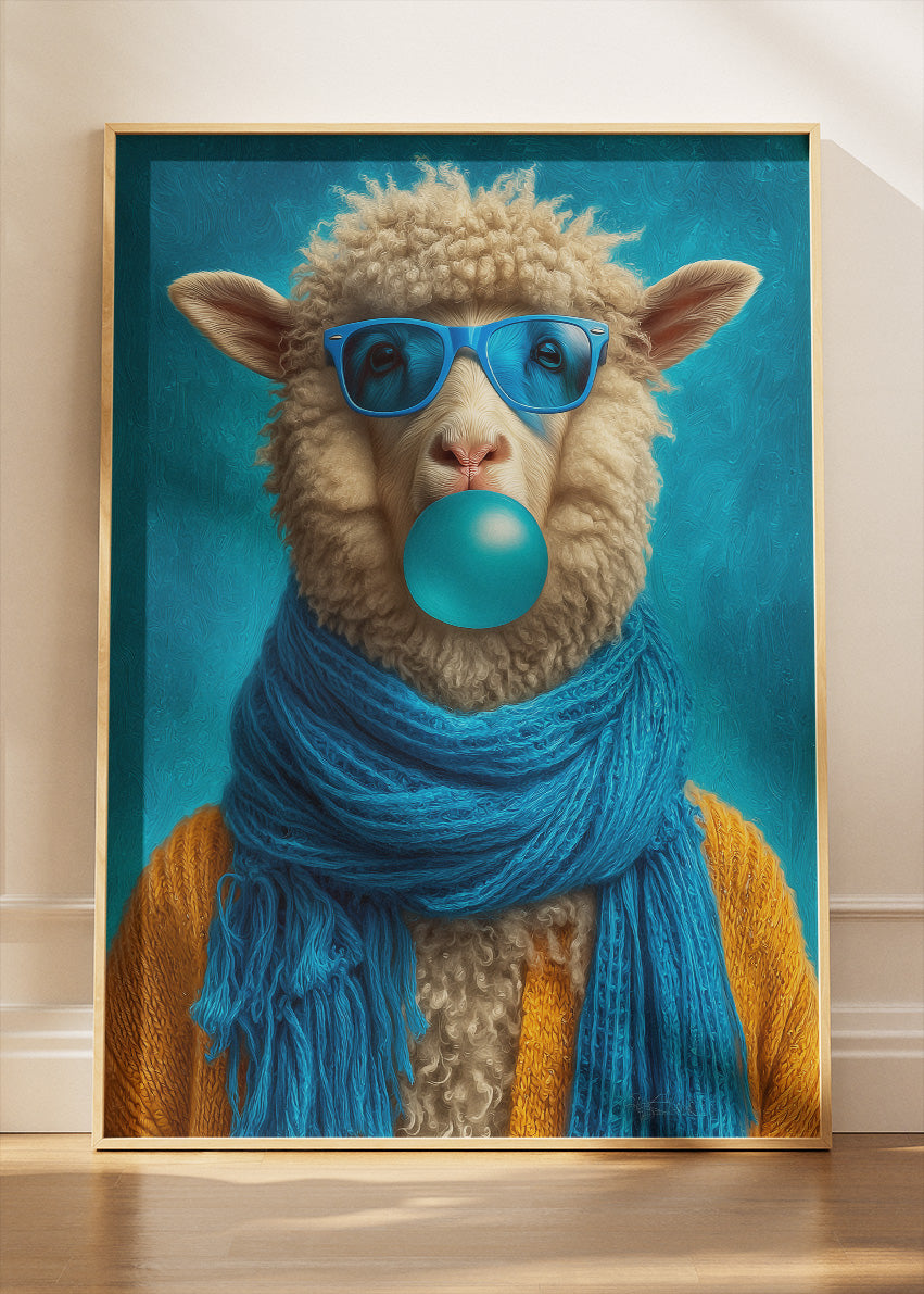 Cool Sheep Canvas Print & Poster – Funny Modern Animal Wall Art