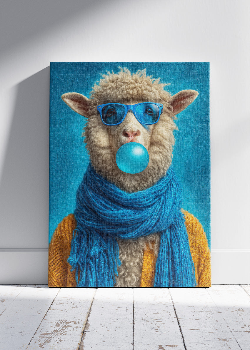 Cool Sheep Canvas Print & Poster – Funny Modern Animal Wall Art