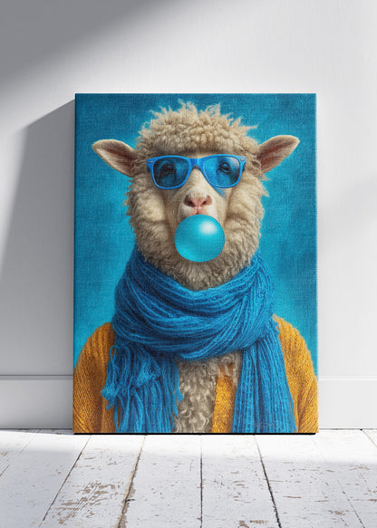 Cool Sheep Canvas Print & Poster – Funny Modern Animal Wall Art