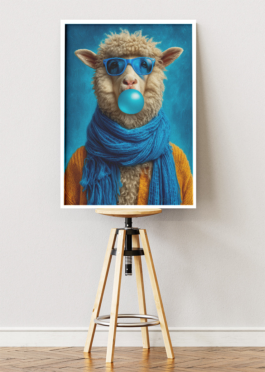 Cool Sheep Canvas Print & Poster – Funny Modern Animal Wall Art