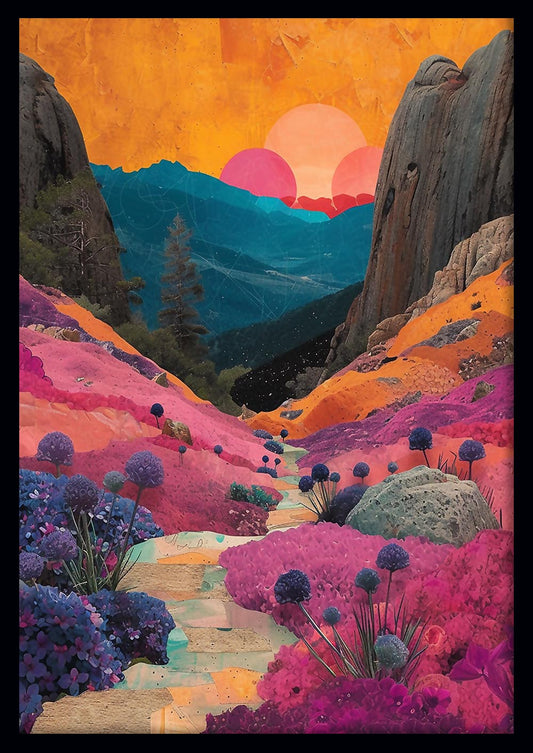 Cosmic Valley Bloom – Surreal Landscape Canvas & Poster Art – T802 – AiPrintLab