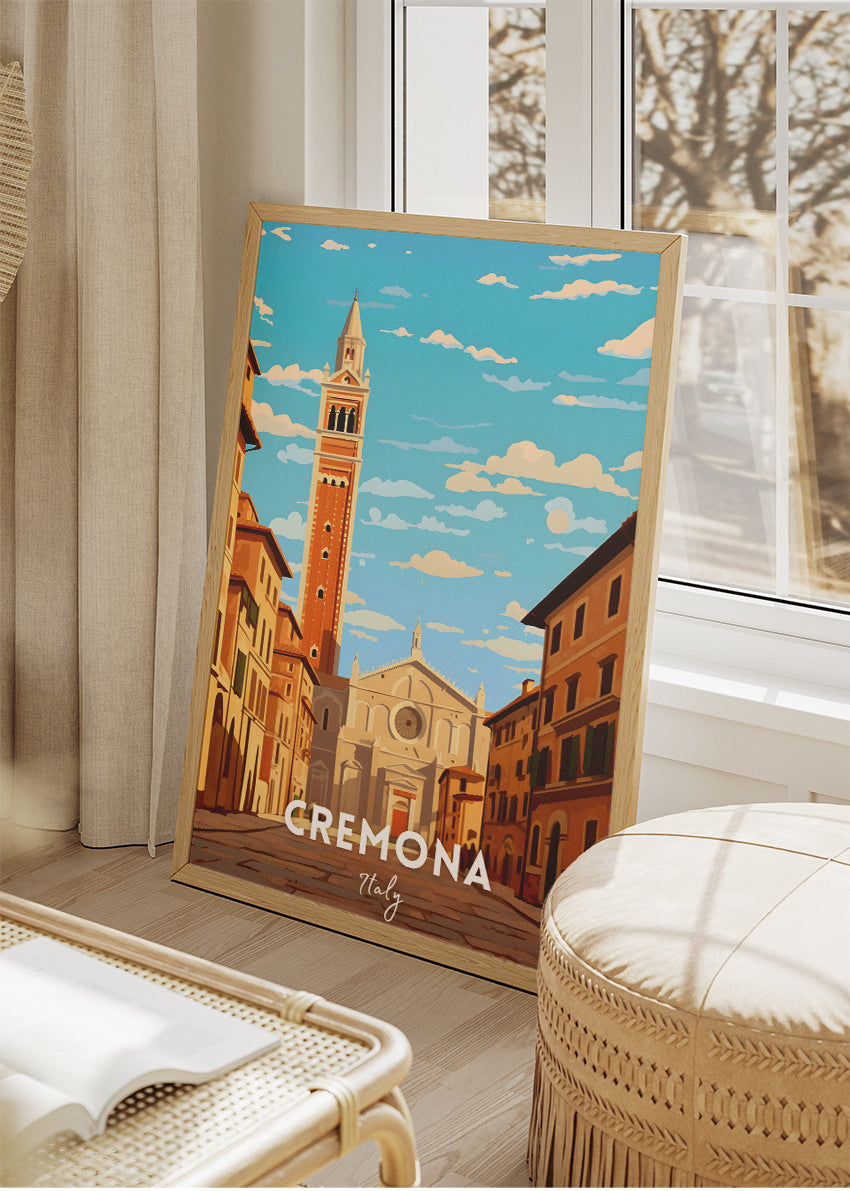 Cremona Italy Poster & Canvas Print – Illustrated Italian Cityscape Wall Art