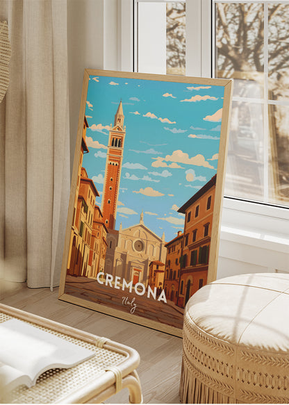 Cremona Italy Poster & Canvas Print – Illustrated Italian Cityscape Wall Art