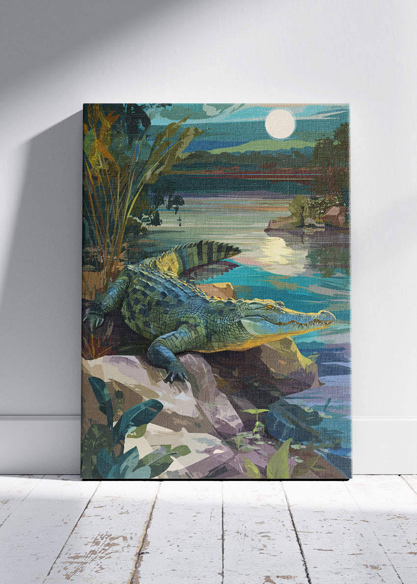 Crocodile River Landscape Canvas & Poster Print – AI PRINT LAB