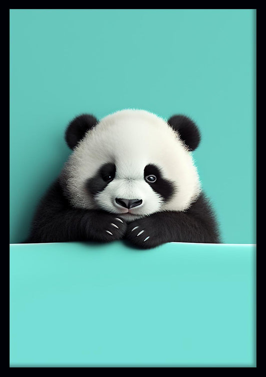 Cute Baby Panda Minimalist Canvas Art & Poster – T657 – AiPrintLab