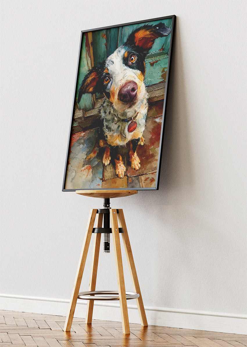 Cute Dog Portrait Watercolor Canvas & Poster Print – AI PRINT LAB