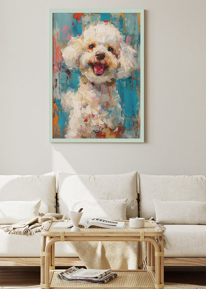Cute Poodle Art Print & Canvas – Colorful Painterly Dog Wall Art