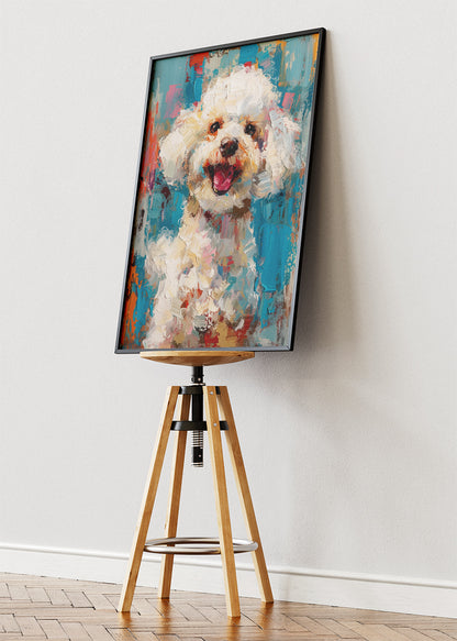 Cute Poodle Art Print & Canvas – Colorful Painterly Dog Wall Art