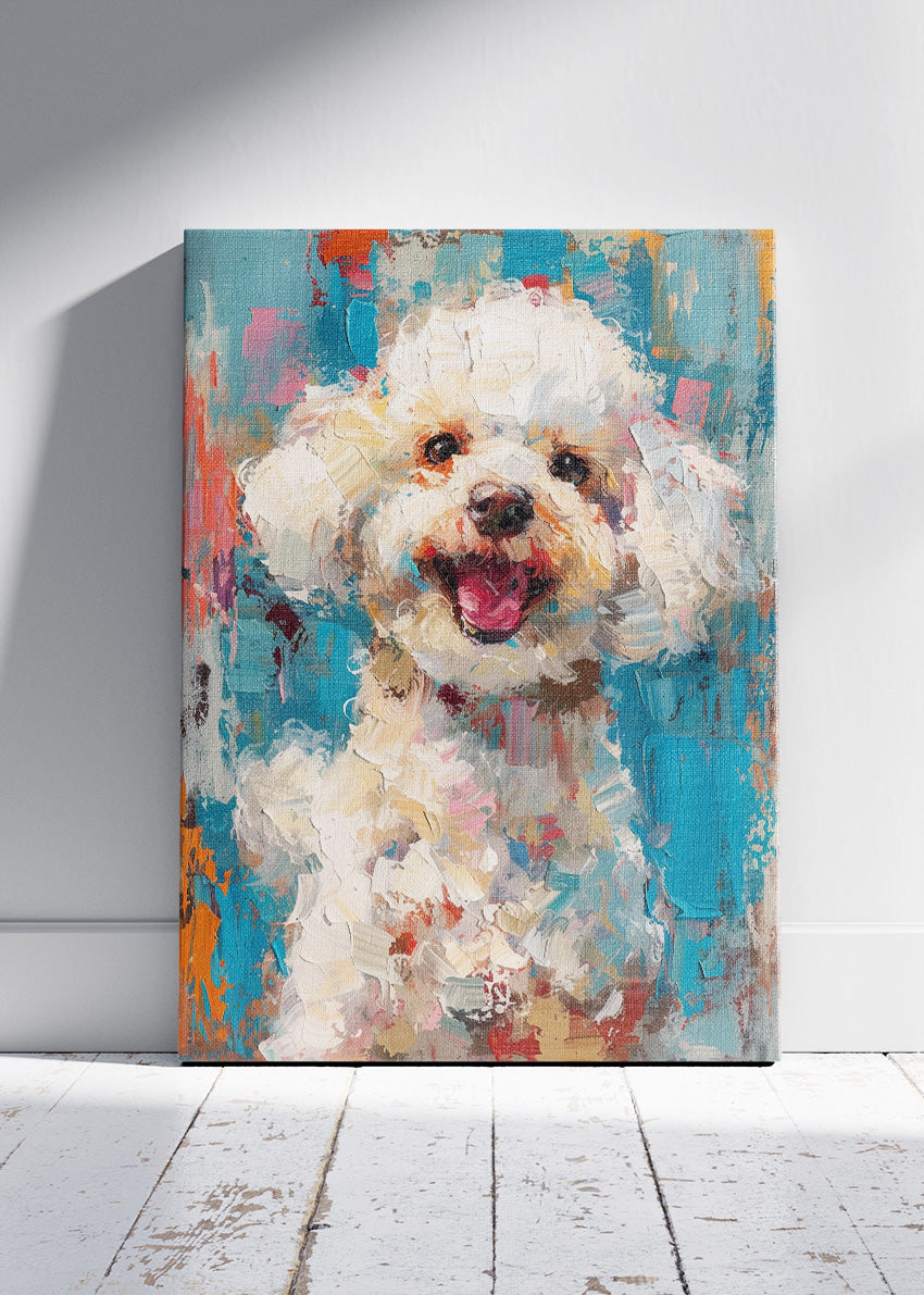 Cute Poodle Art Print & Canvas – Colorful Painterly Dog Wall Art