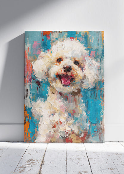 Cute Poodle Art Print & Canvas – Colorful Painterly Dog Wall Art