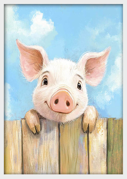 Cute Piglet Canvas Wall Art & Poster Print | Farm Animal Nursery Decor – T1315 – AiPrintlab