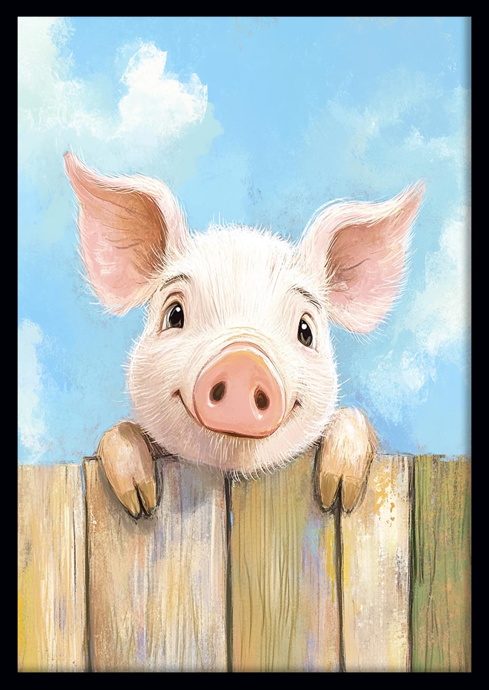Cute Piglet Canvas Wall Art & Poster Print | Farm Animal Nursery Decor – T1315 – AiPrintlab 1