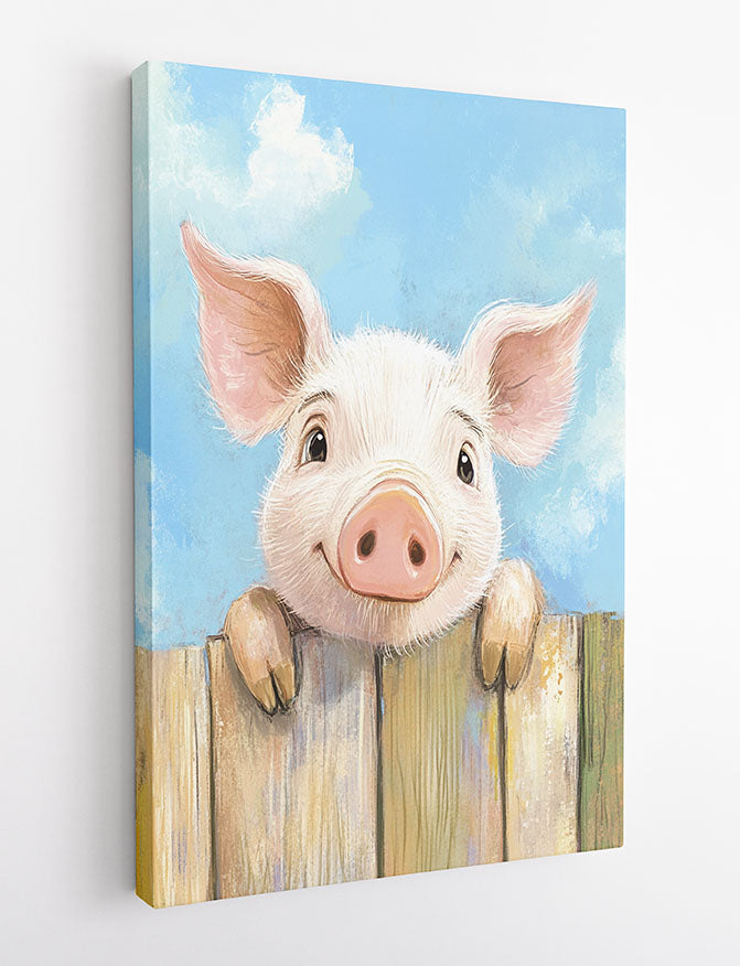 Cute Piglet Canvas Wall Art & Poster Print | Farm Animal Nursery Decor – T1315 – AiPrintlab 2