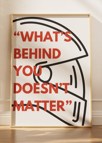 Motivational Racing Quote Poster & Canvas Print | Minimal Helmet Wall Art