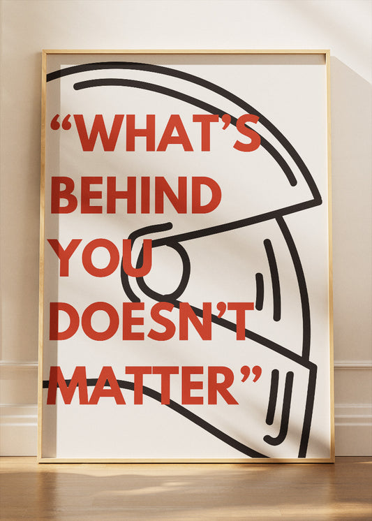 Motivational Racing Quote Poster & Canvas Print | Minimal Helmet Wall Art