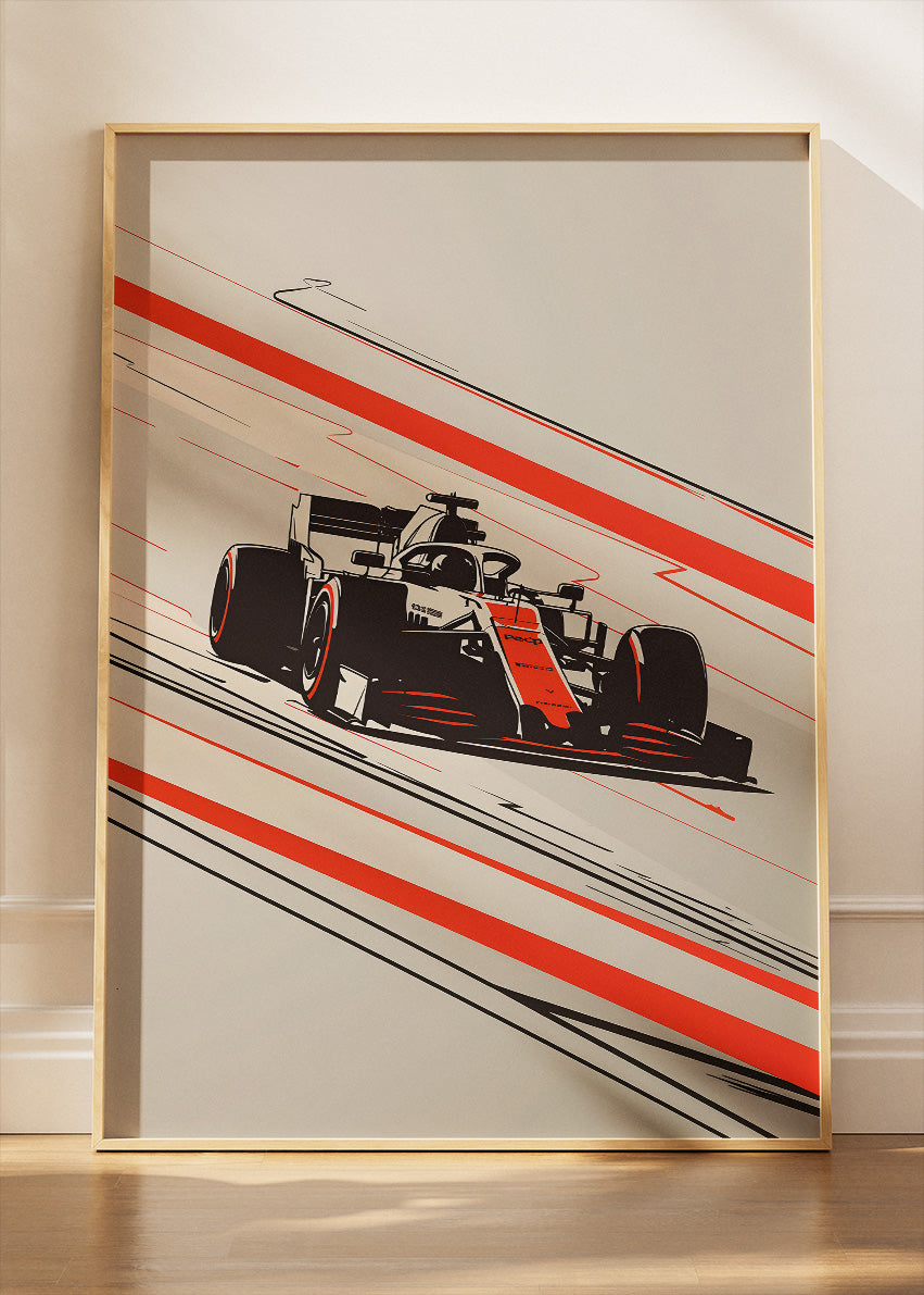 Minimal Formula Racing Poster & Canvas Print | Modern Motorsport Wall Art