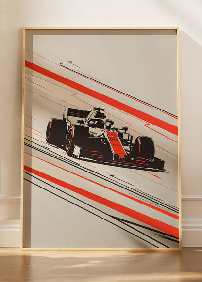 Minimal Formula Racing Poster & Canvas Print | Modern Motorsport Wall Art