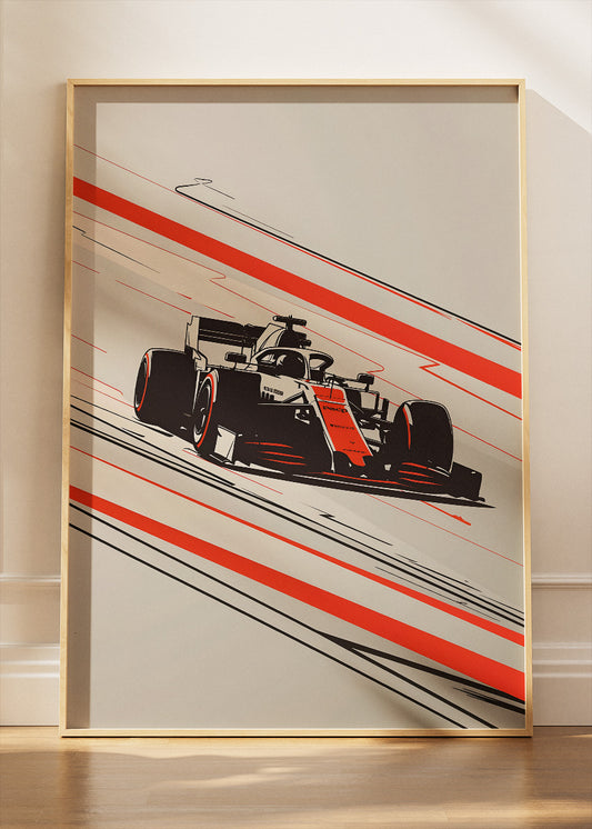 Minimal Formula Racing Poster & Canvas Print | Modern Motorsport Wall Art