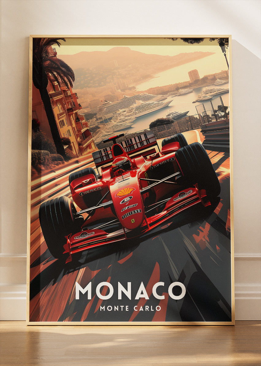 Monaco Monte Carlo Formula Racing Poster & Canvas Print | Luxury Motorsport Wall Art