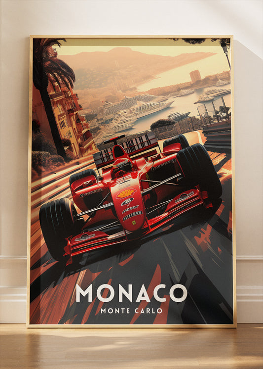 Monaco Monte Carlo Formula Racing Poster & Canvas Print | Luxury Motorsport Wall Art